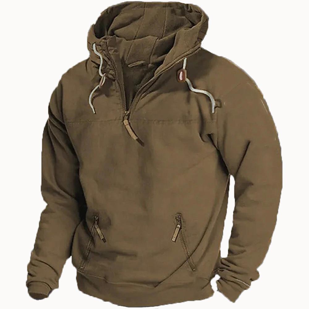 Urbane-TOP Herfst en winter heren sweatshirt met capuchon, effen kleur, jeugdsport, casual los sweatshirtjack XXXL