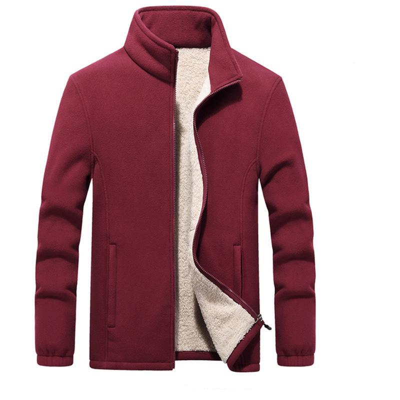 Urbane-TOP Plus Size M ~ 9xl Winter Hoodies Mannen Warme Dikke Wollen Voering Sweatshirts Mannelijke Uitloper Tactische Soft Shell Fleece jassen XXL wijnrode kleur
