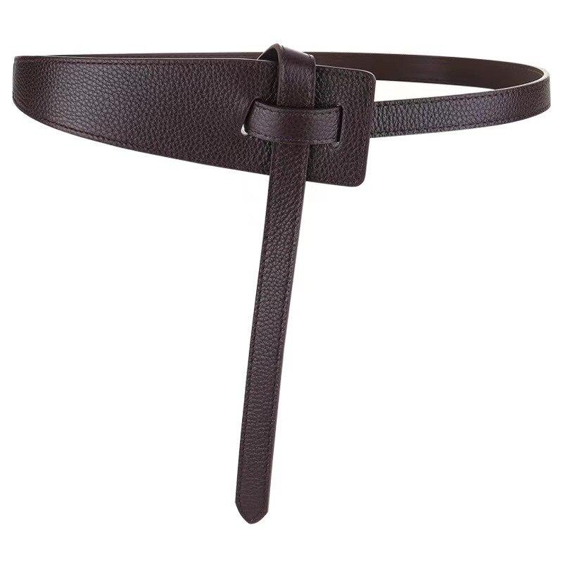 COOLERFIRE FASHION Vrouwenriemen Eenvoudige mode Echte leren riemen voor vrouwen Jurk tailleband Hoge kwaliteit Designer riem LD060 125cm koffie