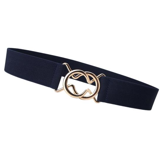 Lexile Vrouwen eenvoudige riem effen kleur elastische tailleband verstelbare lengte luie jeans riem jurk slanke riem kostuumaccessoires marineblauwe kleur