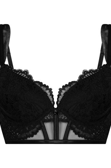 Hunkemöller Voorgevormde longline push-up beugel bh Whitney Zwart