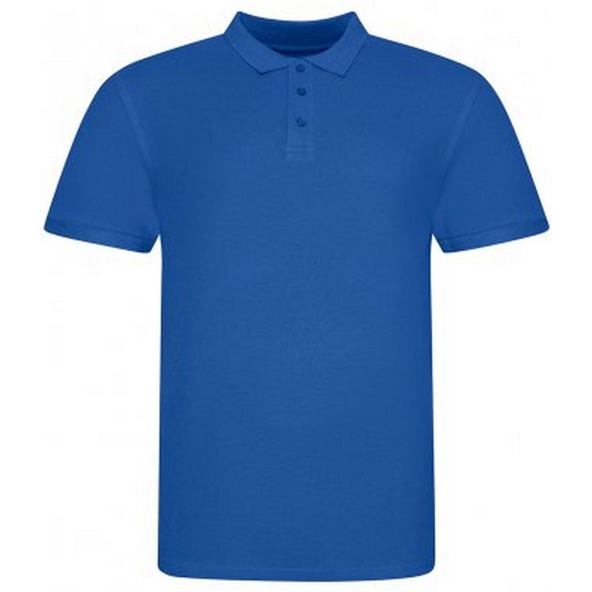 Awdis heren piqu katoenen poloshirt met korte mouwen XXL koningsblauwe kleur
