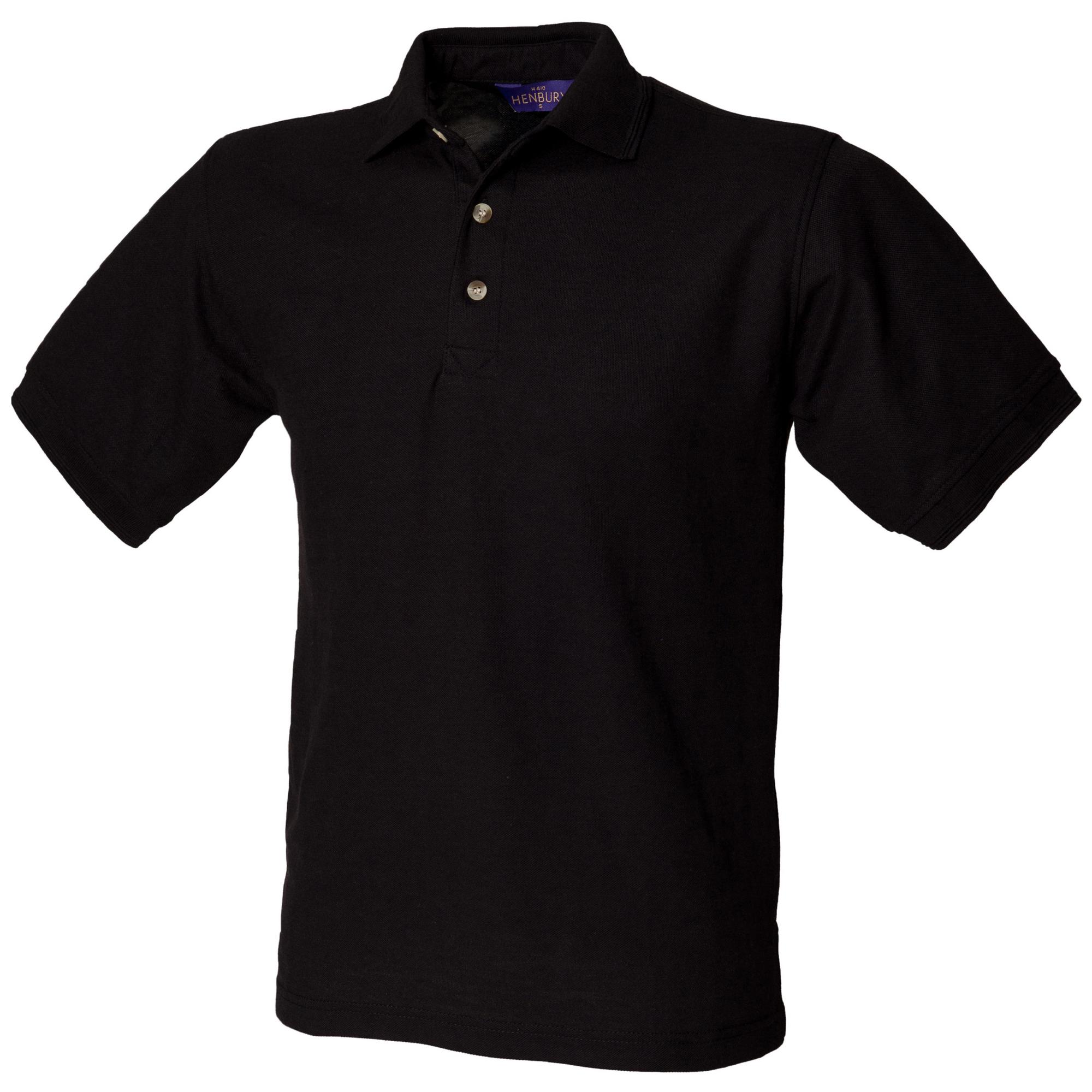 Henbury heren ultiem 65/35 poloshirt XL zwart