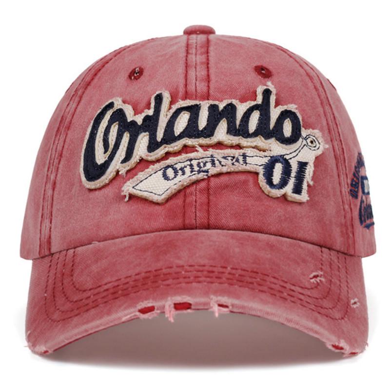 Cap Factory Gewassen pet heren zomer snapback honkbalhoeden dames katoenen hiphophoed wijnrode kleur