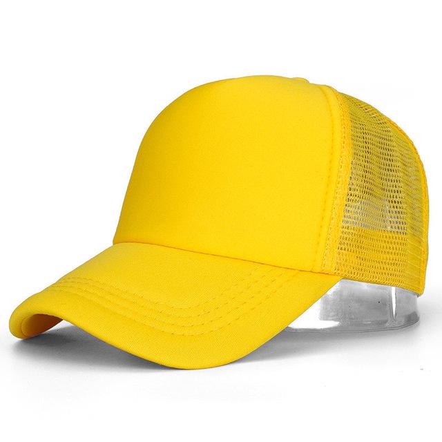 Cap Factory Mesh hoed vrouw mode snapback baseball cap heren katoenen zonnebrandcrème hiphop hoeden geel