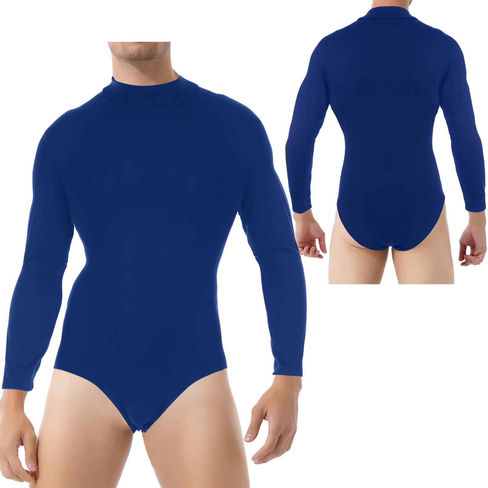 YONGHS Mannen met lange mouwen, drukknopen, kruisoverhemd, pyjama's, bodysuit, ondershirts, turnpakje M