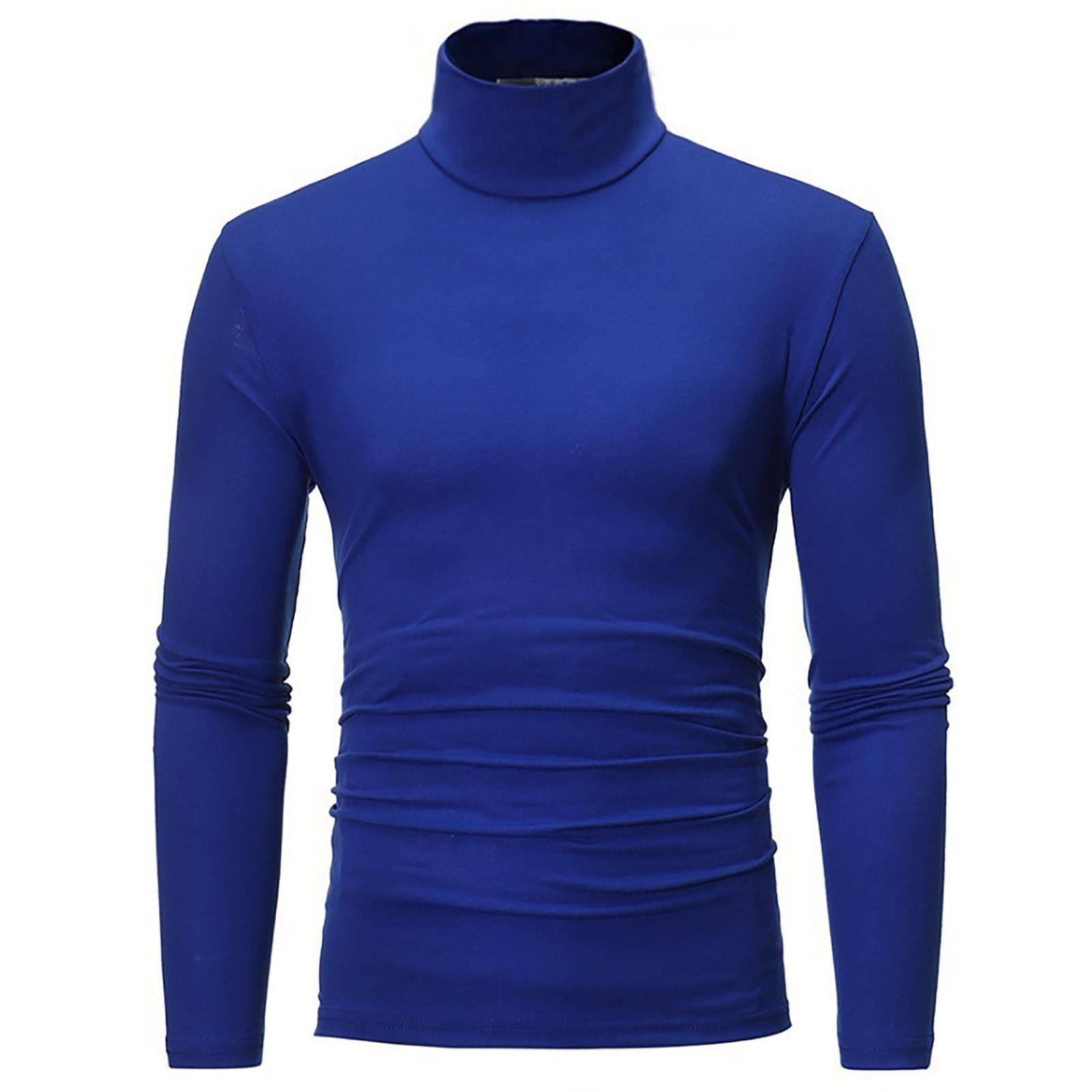 Chicago Rose Men's Warm T-shirt Long Sleeved Warm Top Winter Sweater Warm Sports Shirt Casual Underwear High Neck Shirt Sports Top Sports Shirt XL