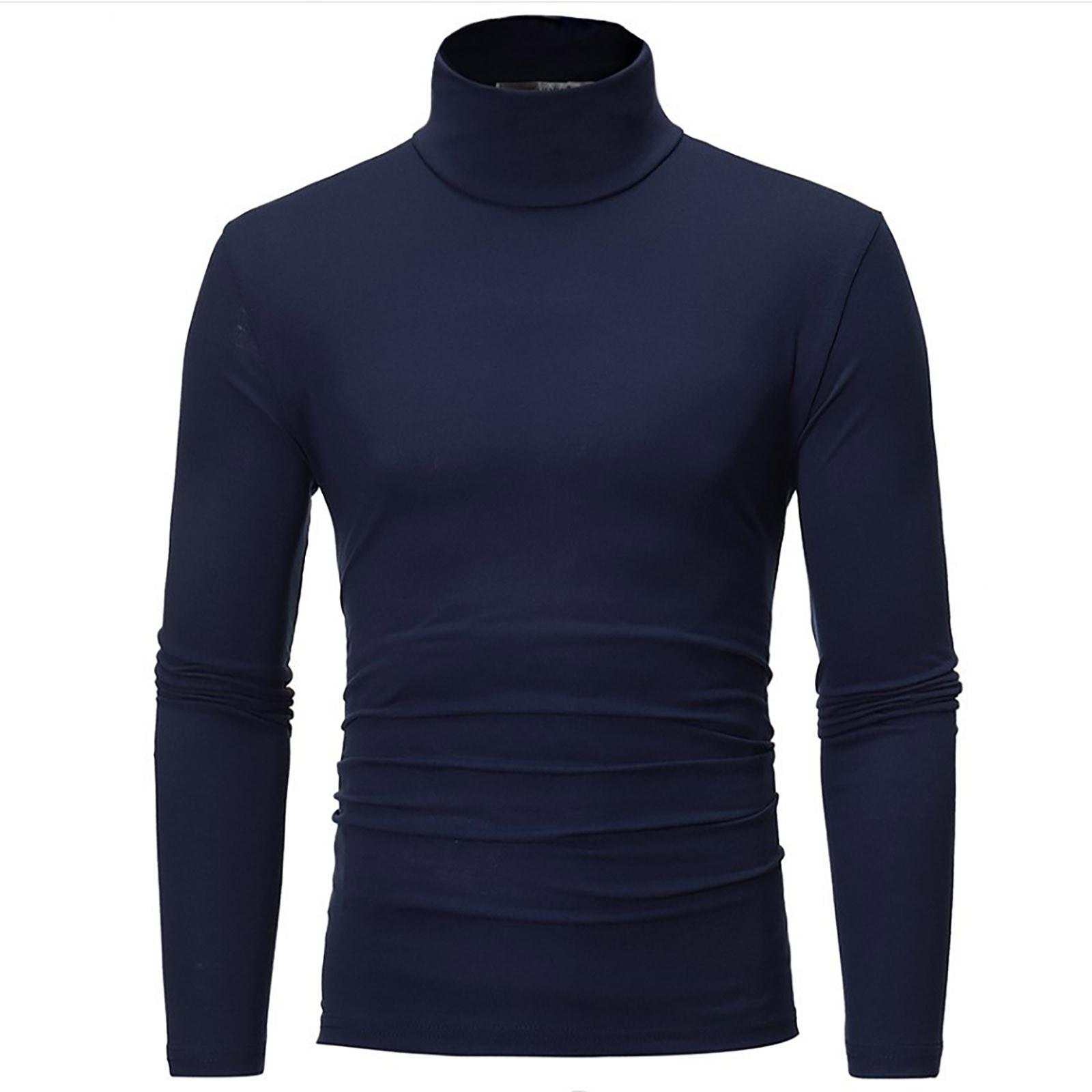 Chicago Rose Men's Warm T-shirt Long Sleeved Warm Top Winter Sweater Warm Sports Shirt Casual Underwear High Neck Shirt Sports Top Sports Shirt XXXL Vloot