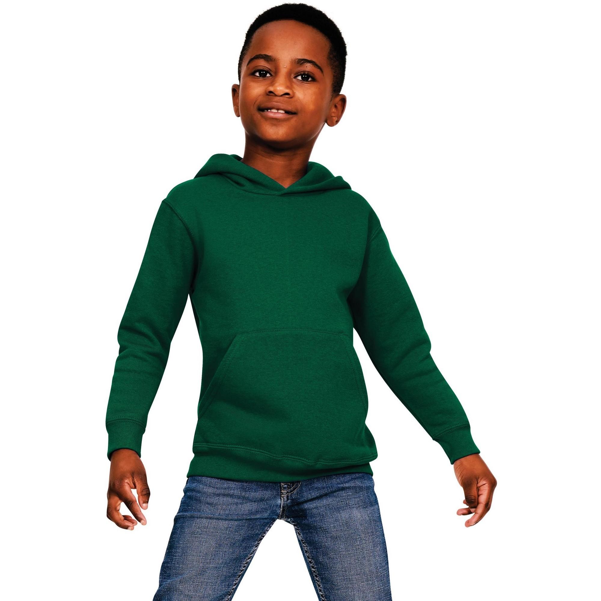Casual Classics Casual klassiekers kinder-/kinderhoodie van gemengd ringgesponnen katoen 1-2 Years bosgroene kleur