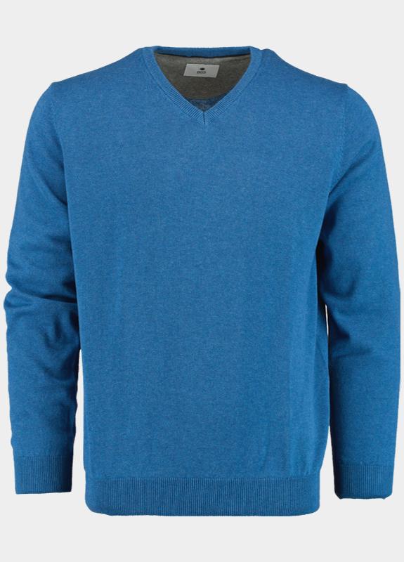 Bos Bright Blue Pullover v-hals 100% katoen 528100cct-13/655