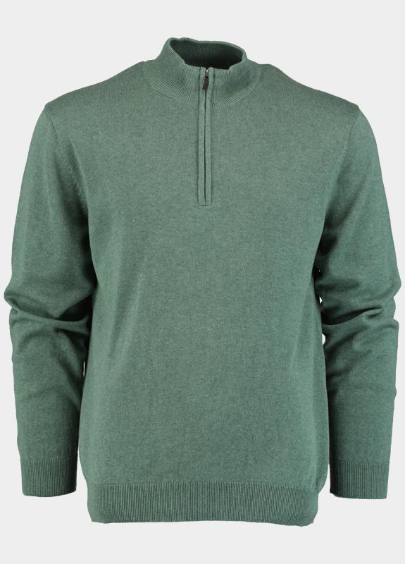 Bos Bright Blue Half zip half zip 100% katoen 528400cct-13/735