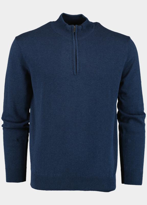 Bos Bright Blue Half zip half zip 100% katoen 528400cct-13/695