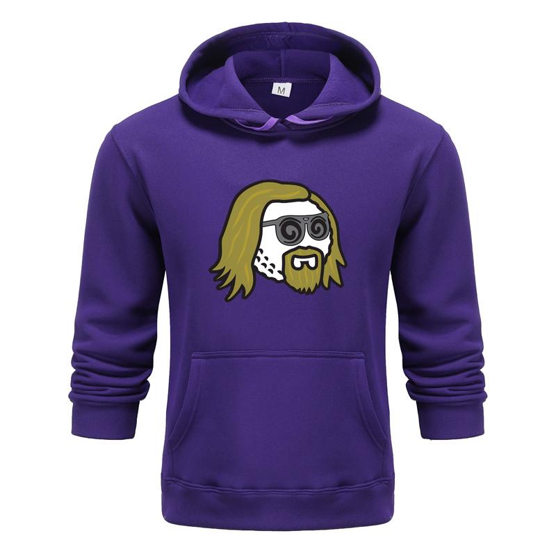 Changchun Lianju Herfst en winter nieuwe designer bedrukte kleding heren hoodie paar trui 3XL paars