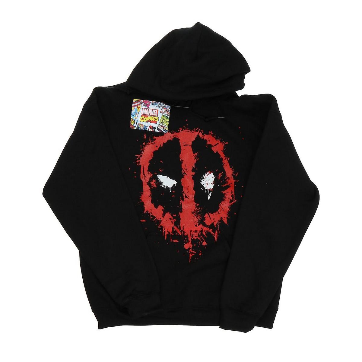 Deadpool Heren Splat Face katoenen hoodie M zwart