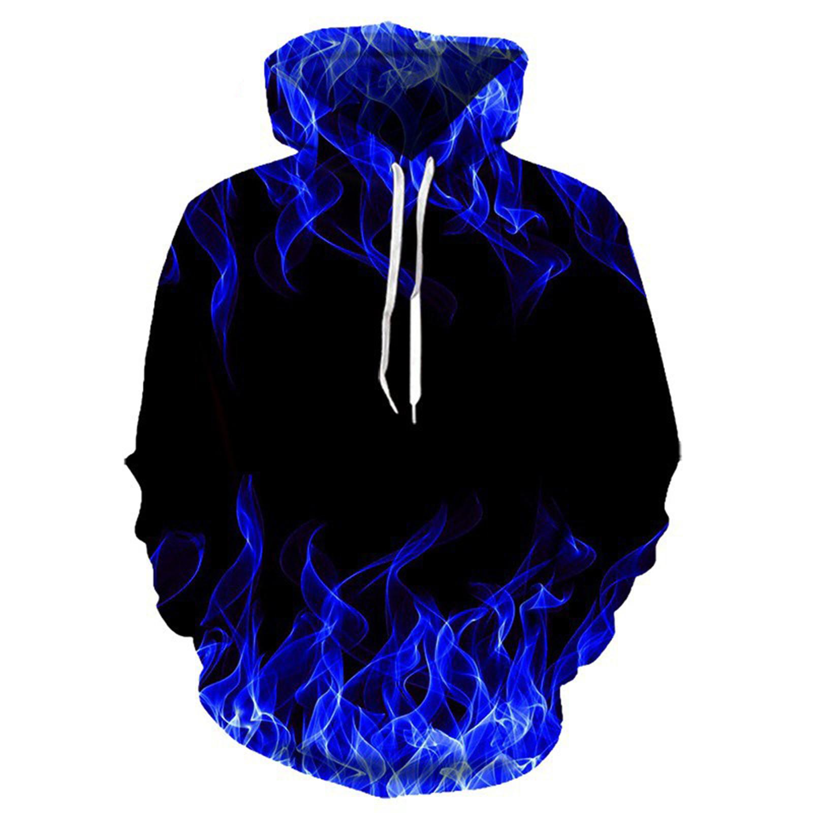 Timoduizhang Herenmode herfst- en wintersweater met lange mouwen en capuchon XXXXXL blauw