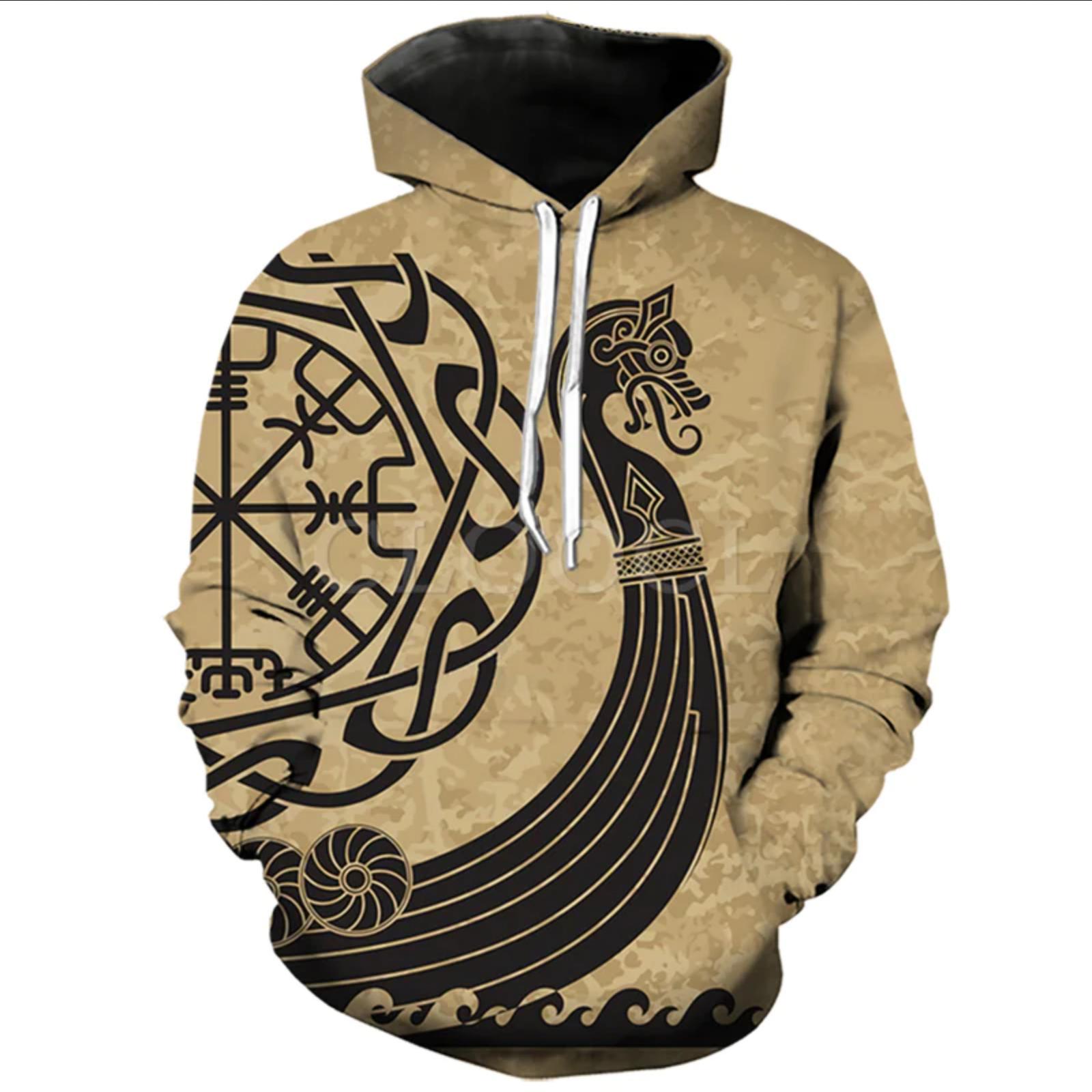 ETST0013 2024 Nieuwe Hoodie 3d Viking Harajuku Print Pullover Heren Capuchon Sweatshirt Oversized Vintage Herenkleding Herfst Lange Mouw 5XL