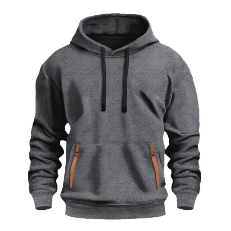 Cloudy and sunny days Men's Hoodie 2025, Casual Sporty Hoodie, Autumn and Winter Top, Arm Pocket Zipper Hoodie S donkergrijze kleur