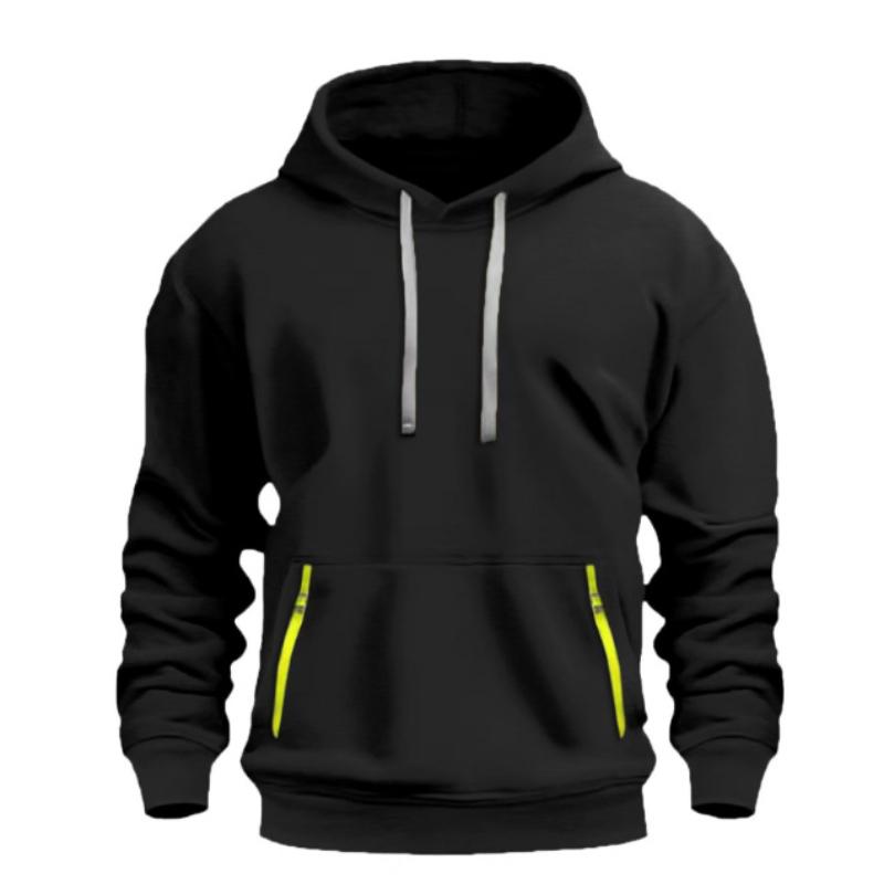 Cloudy and sunny days Men's Hoodie 2025, Casual Sporty Hoodie, Autumn and Winter Top, Arm Pocket Zipper Hoodie L zwart