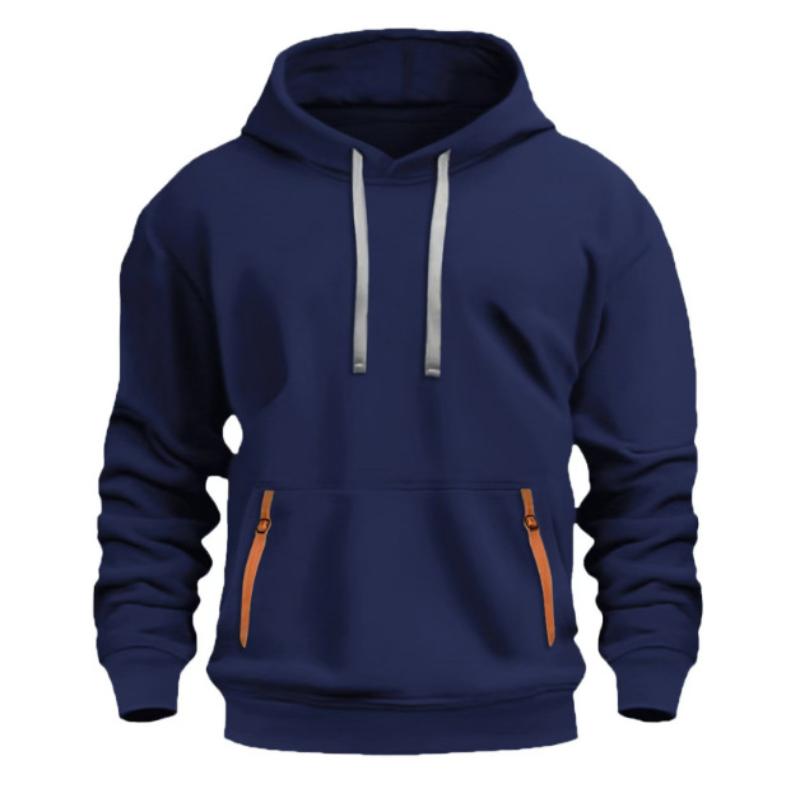 Cloudy and sunny days Men's Hoodie 2025, Casual Sporty Hoodie, Autumn and Winter Top, Arm Pocket Zipper Hoodie 2XL marineblauwe kleur