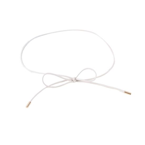 Blissbox Imitatieleer Riem Vetersluiting Decoratieve Tailleband Jurk Shirt Tops Riem Veelzijdig Modeaccessoire wit