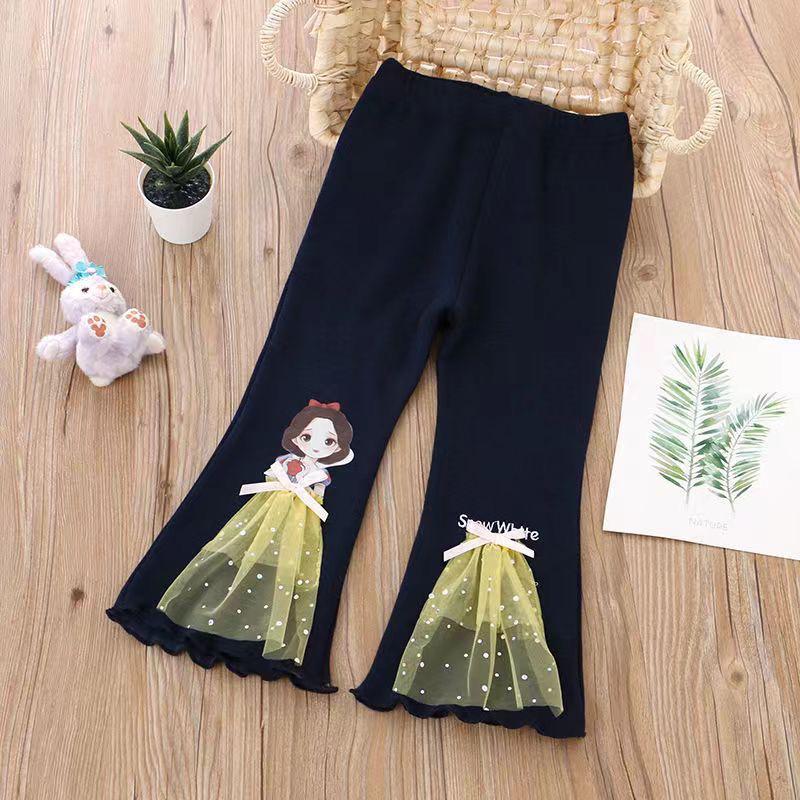 Voyex Meisjesbroek met klokkende pijpen voor lente en herfst 2023 - Trendy westernstijl voor kleine meisjes 140cm zwart