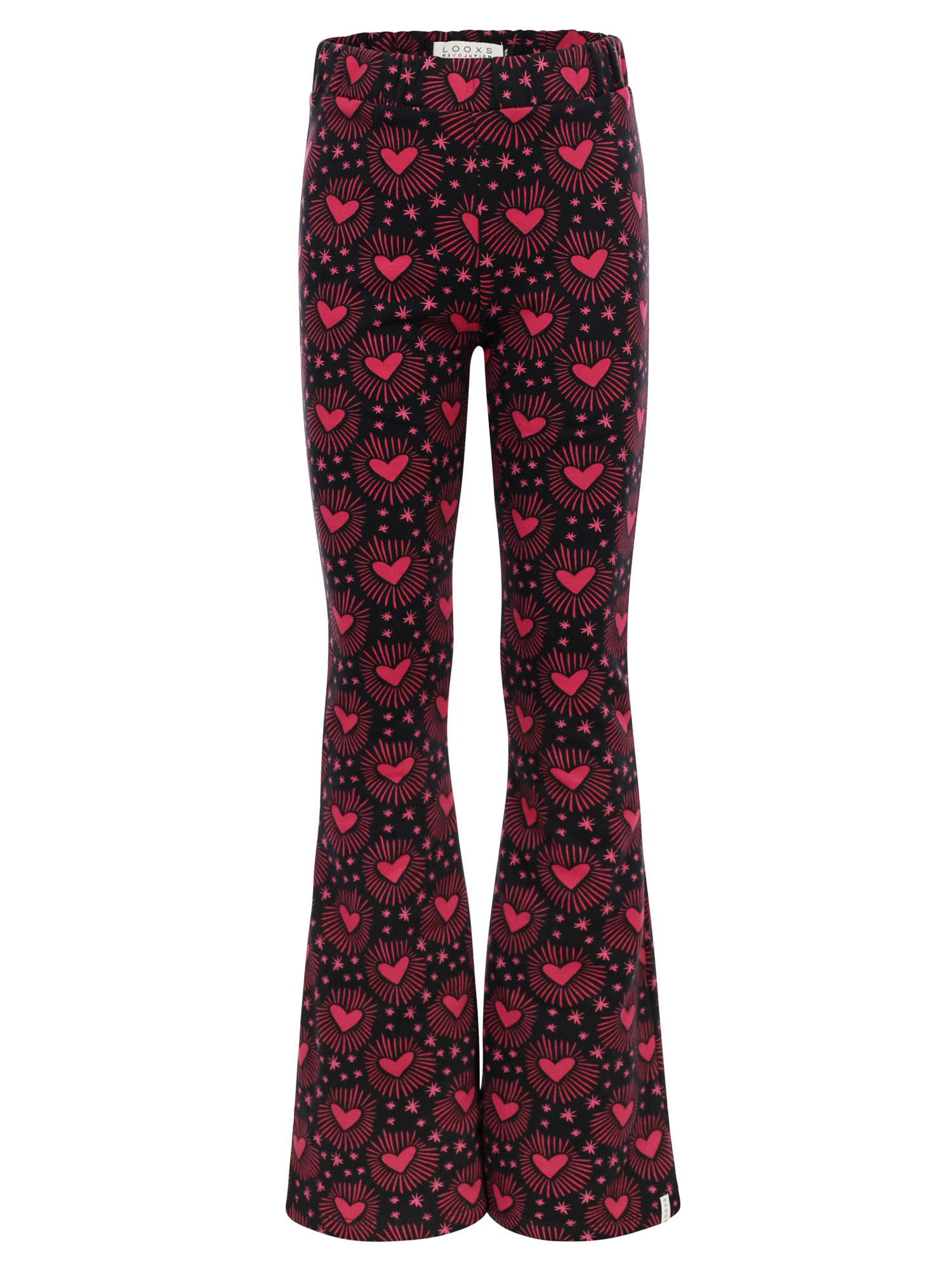 LOOXS Little winter velvet sweat broek meisjes - bruin - harten