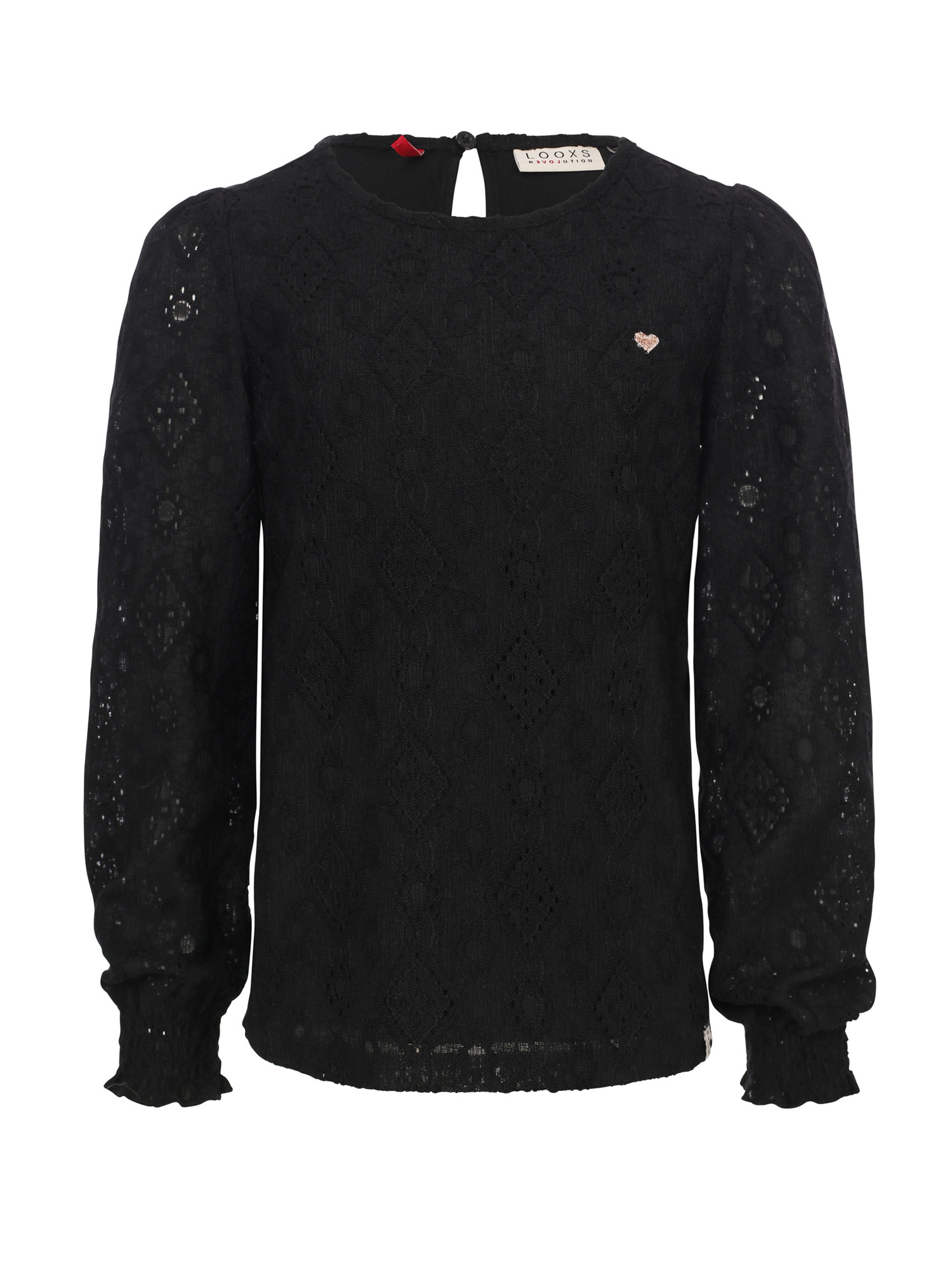LOOXS Little winter lace top meisjes - zwart