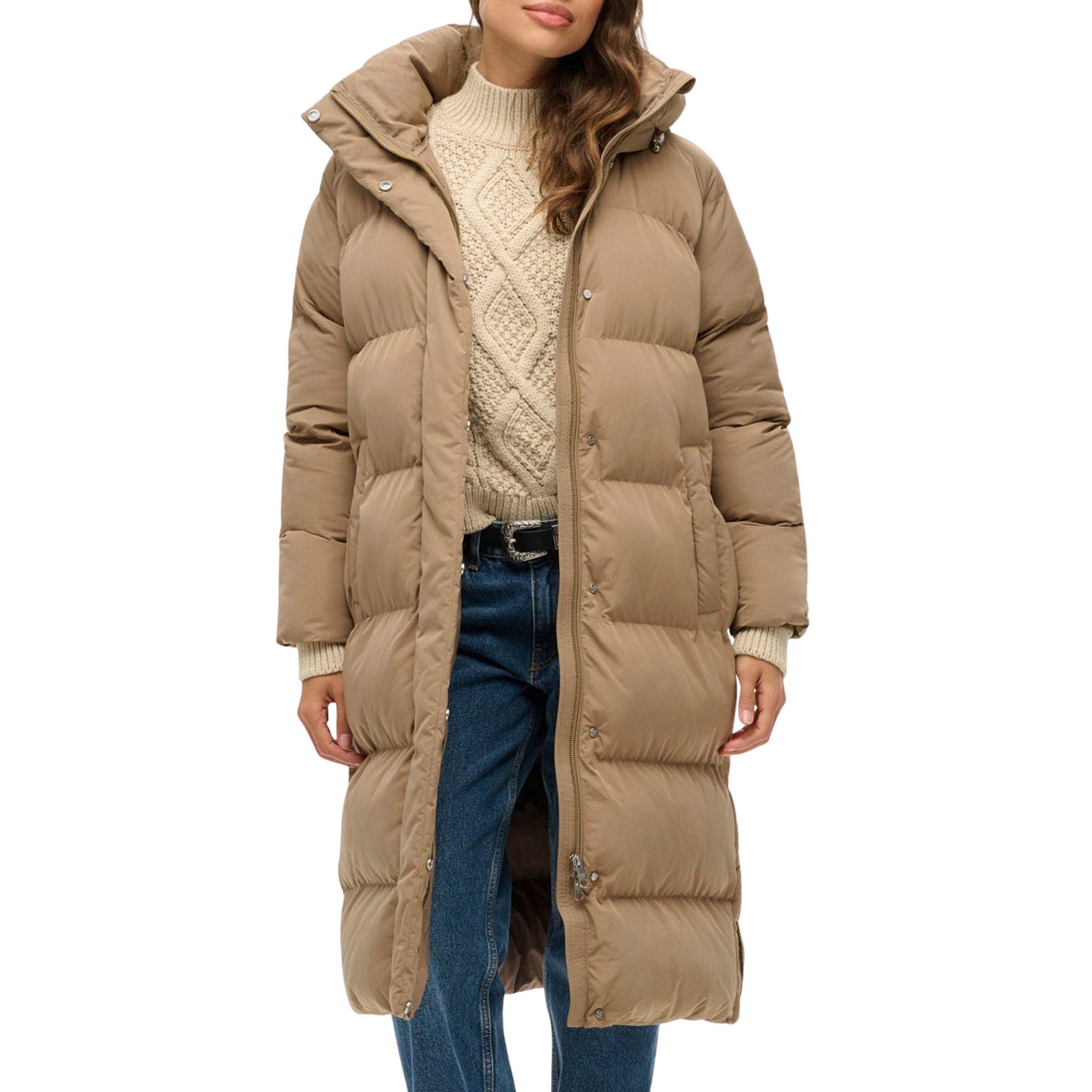 Superdry Hooded Longline Puffer Winterjas Dames