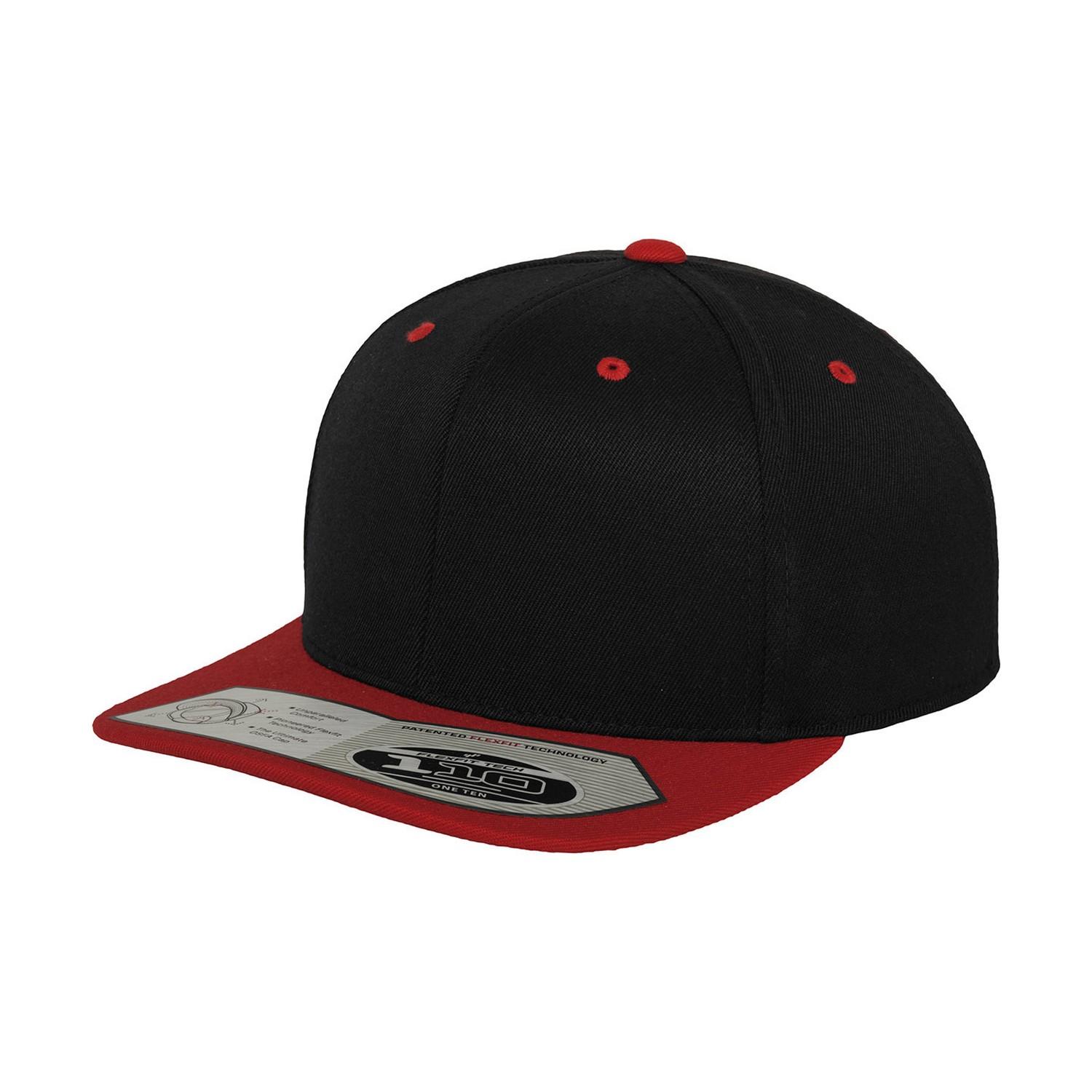 FLEXFIT Snapback Fitted Baseball Cap One Size rood/zwart