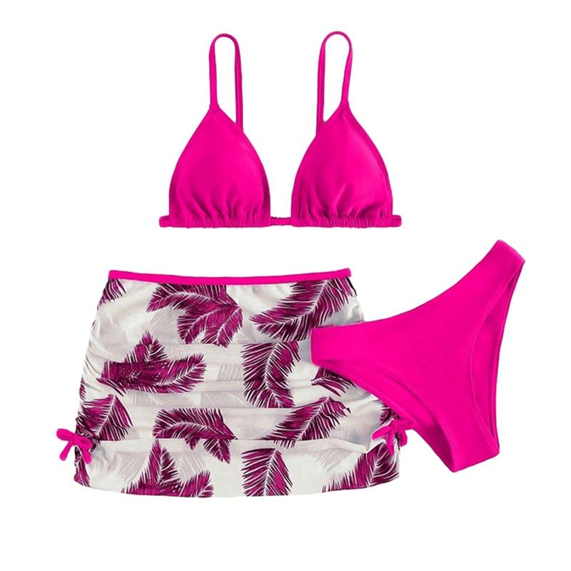 Sunshine kids clothing 8-13 jaar Kinderen Meisjes Zomer Bikini Badmode BH Slip en Rok 3-delig Badpak Strandkleding 150