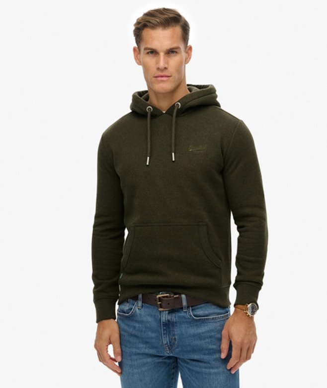 Superdry Vintage Logo Geborduurde Hoodie Khaki