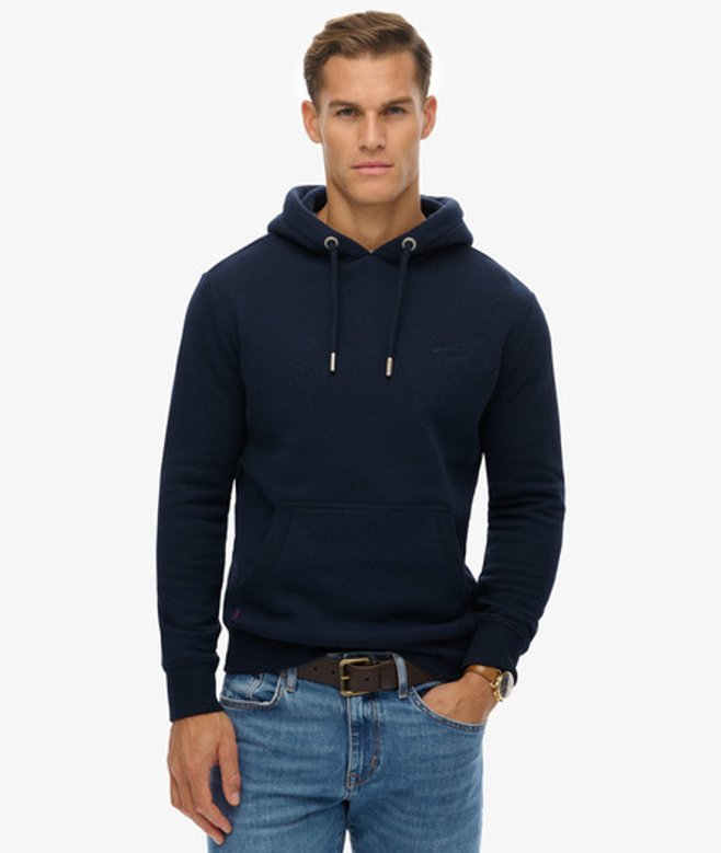 Superdry Vintage Logo Geborduurde Hoodie Blauw