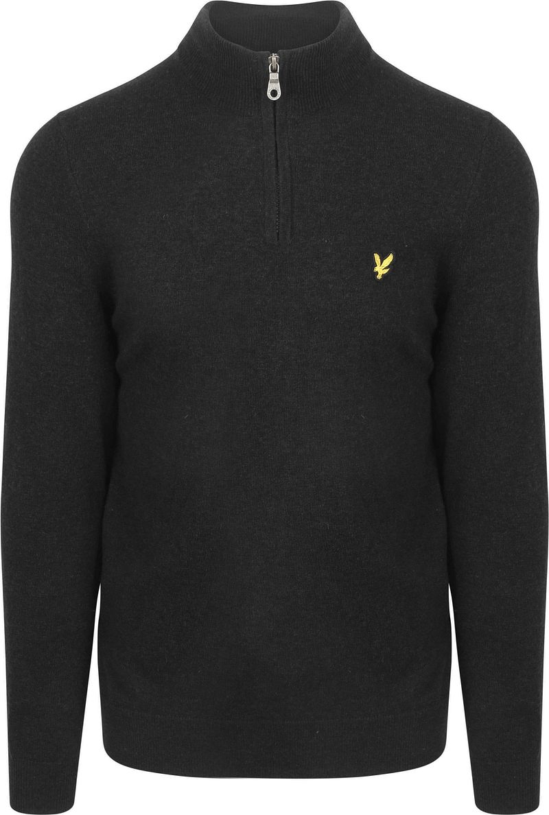 Lyle and Scott Lyle & Scott Half Zip Pullover Lamswol Zwart