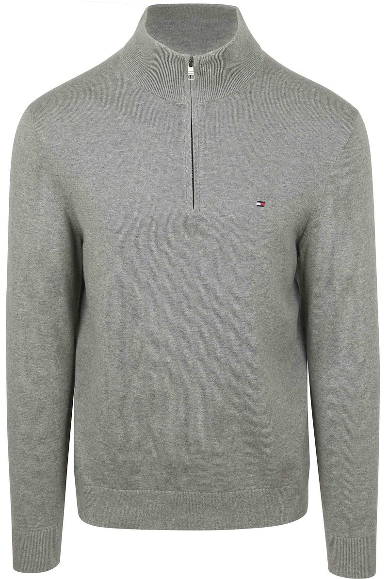 Tommy Hilfiger Half Zip Trui Essential Grijs