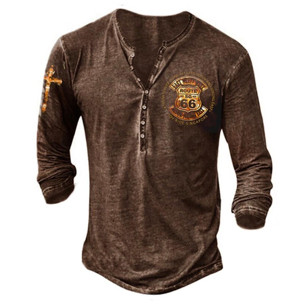 FEGKZLI Fashion Mode-T-shirt met lange mouwen en grafische print voor heren Lente- en herfstsweatshirt met lange mouwen en print XXXXL