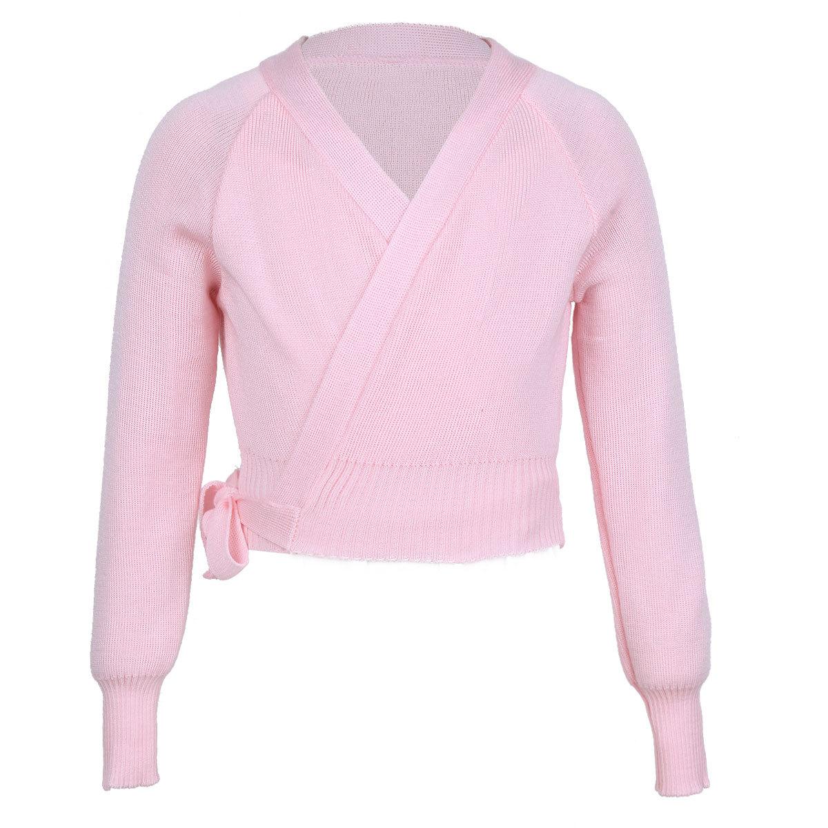 Sywiyi Kids Ballet Knit Wrap Sweater Girls Winter Autumn Warm Sweaters Long Sleeve Cardigan Warm up Shawl Gymnastics Dance Jacket 3-4 Years