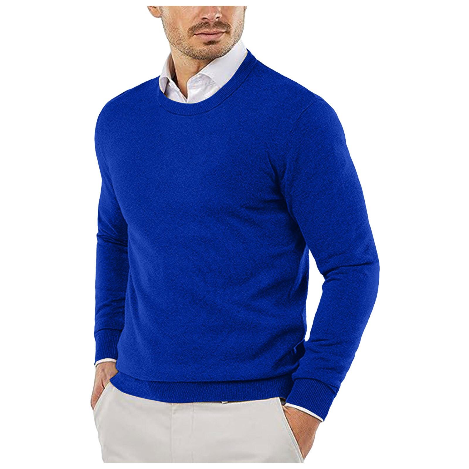Xingben Four Ronde hals trui Gebreide trui Effen kleur Casual trui met lange mouwen Trui Wollen trui Heren M