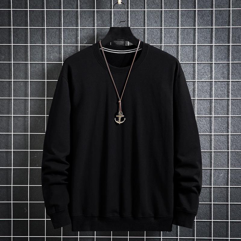 StrideBox 2023 Men's Plus Size Long Sleeve Loose Sweater Shirt 8XL zwart
