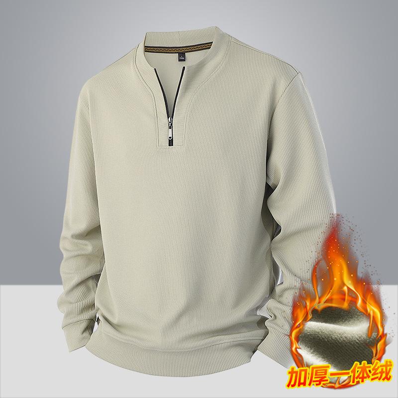 Phoca Largha for Men Men's padded warm fashionable versatile large size heavyweight sweater soft quality fabric round neck design loose casual sports long sleeve 8XL