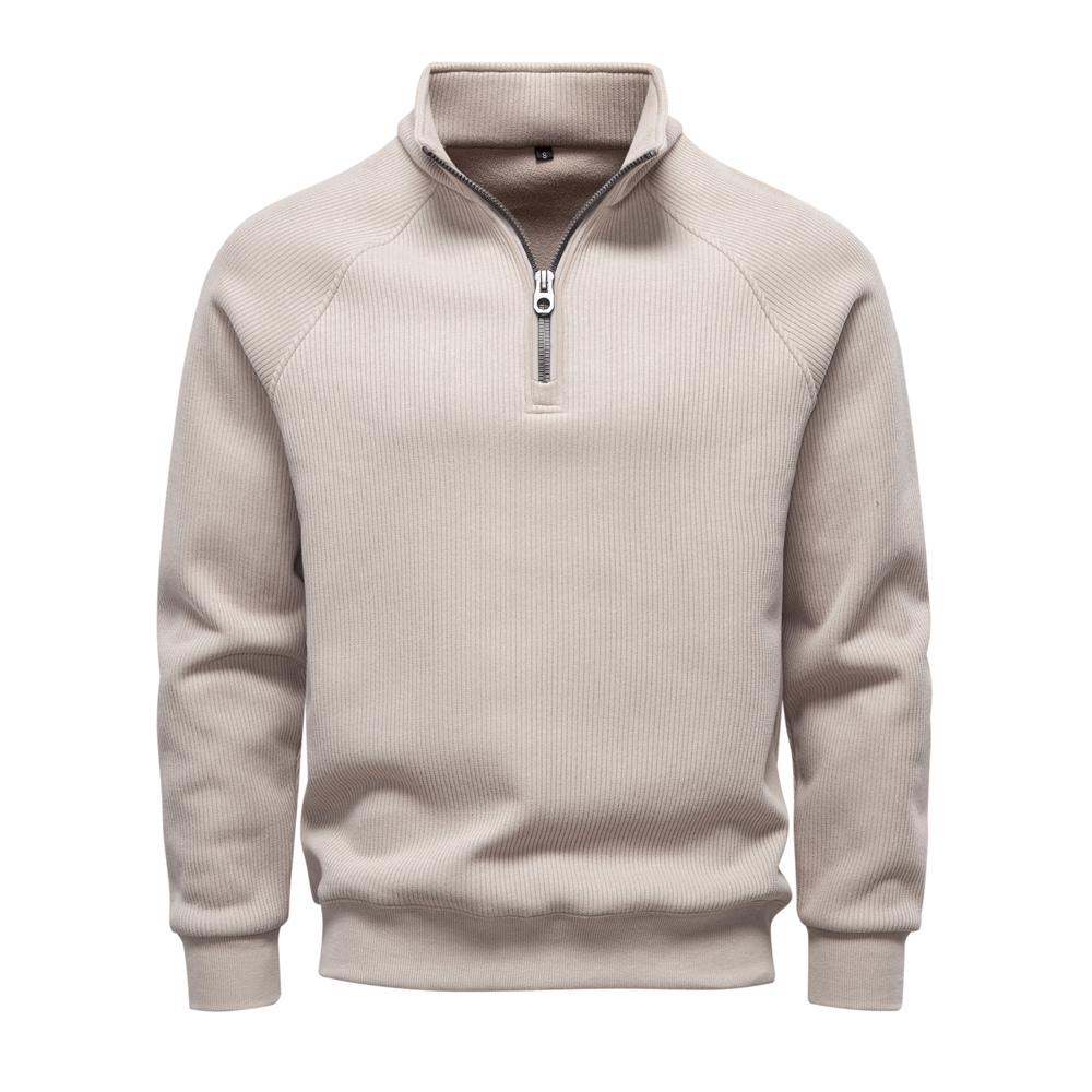 AIOPESON AIOPESIN Brand Men Winter Thermal Sweater Cotton Zipper Slim Fit Thermal Underlayer Top Luxury Soft Shell Pullover Sweatshirt EUR S 55-65kg