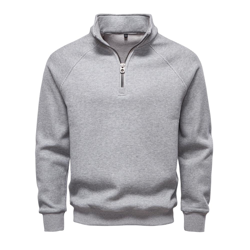 AIOPESON AIOPESIN Brand Men Winter Thermal Sweater Cotton Zipper Slim Fit Thermal Underlayer Top Luxury Soft Shell Pullover Sweatshirt EUR L 75-85kg