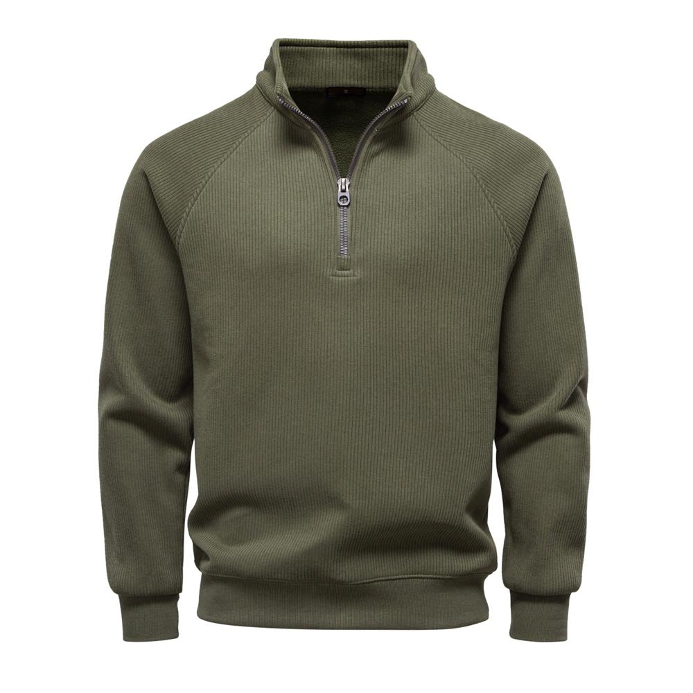 AIOPESON AIOPESIN Brand Men Winter Thermal Sweater Cotton Zipper Slim Fit Thermal Underlayer Top Luxury Soft Shell Pullover Sweatshirt EUR L 75-85kg