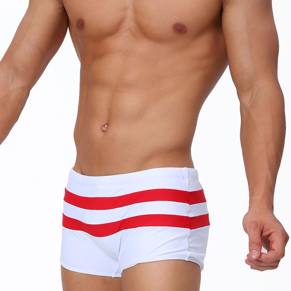 UXH Fashion Heren zwemslip Trunks Terug Rits Strakke pasvorm Sexy badmode Strandkleding Looien Surfen GYM XXL wit