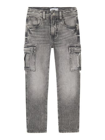 Name it winter cargo jeansbroek jongens - grijs - tapered fit - NkmSilas