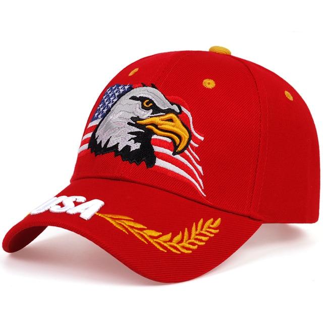 XBHBEAUTY Heren Baseball Cap Mode Snapback Caps Voor Vrouwen Patriottisch Borduren Amerikaanse Adelaar En Vlag Usa Vader Hoed Trucker hoeden Gorras rood
