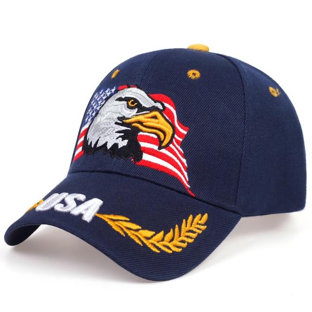 XBHBEAUTY Heren Baseball Cap Mode Snapback Caps Voor Vrouwen Patriottisch Borduren Amerikaanse Adelaar En Vlag Usa Vader Hoed Trucker hoeden Gorras marineblauwe kleur