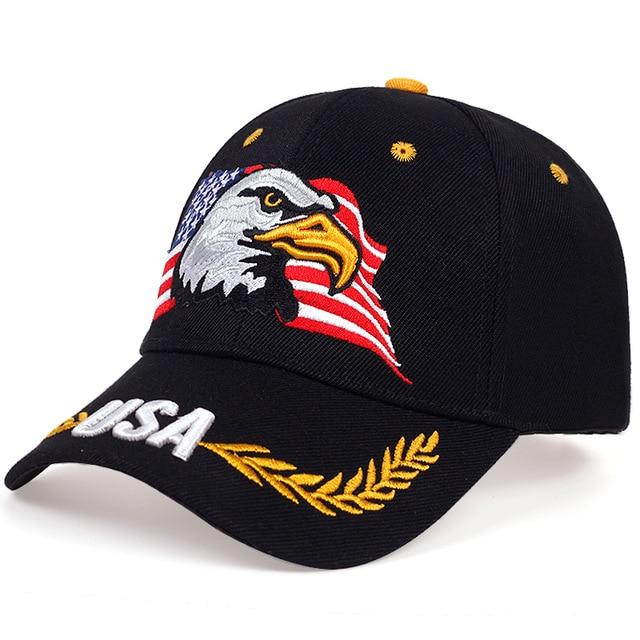 XBHBEAUTY Heren Baseball Cap Mode Snapback Caps Voor Vrouwen Patriottisch Borduren Amerikaanse Adelaar En Vlag Usa Vader Hoed Trucker hoeden Gorras zwart