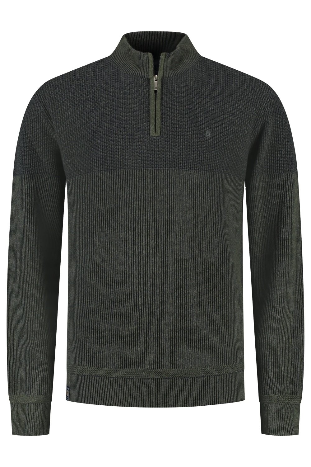 Fellows United Pullover Half Zip Plated Tuck Green Moss 