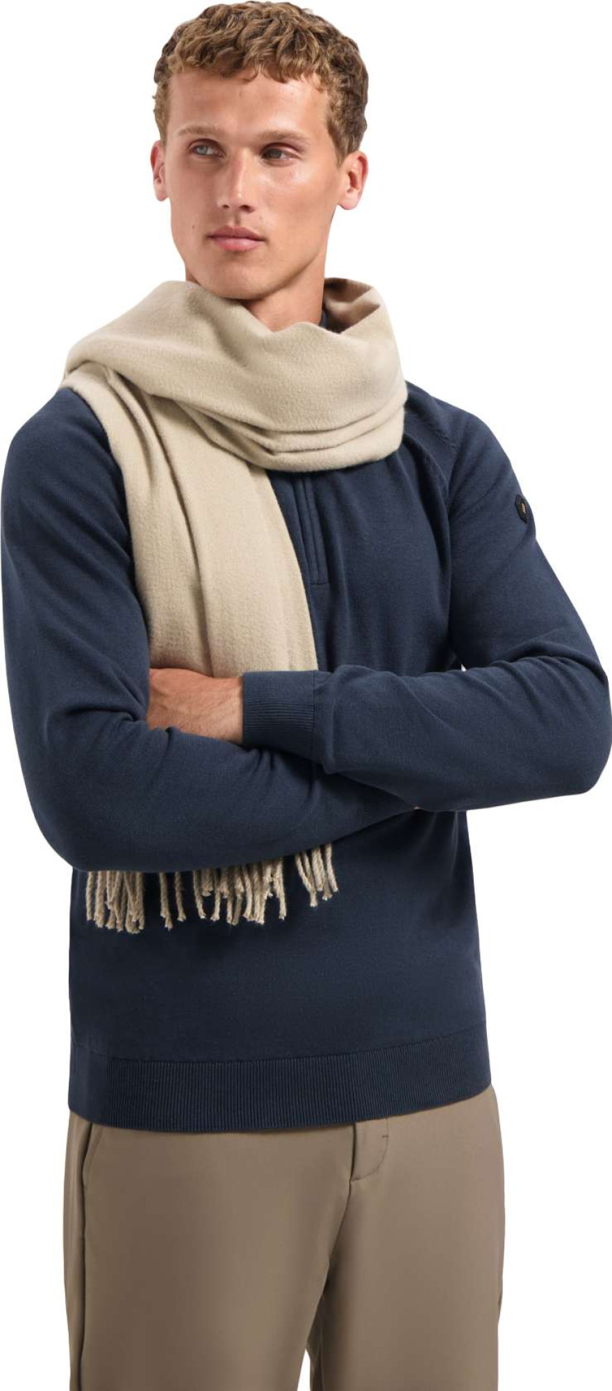 No Excess Scarf solid wool look sand