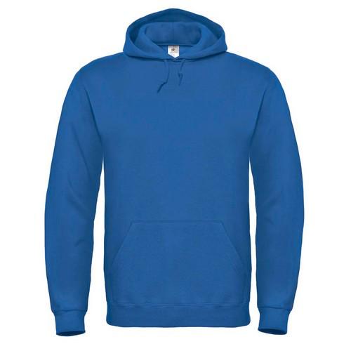 B and C B&C Sweatshirt/hoodie met capuchon, unisex volwassenen 2XL koningsblauwe kleur